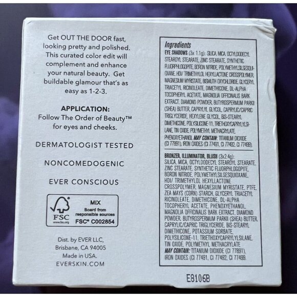 EVER Palette Makeup - Out The Door Cheek & Eye - Bold Brave New In Box! - Picture 4 of 8